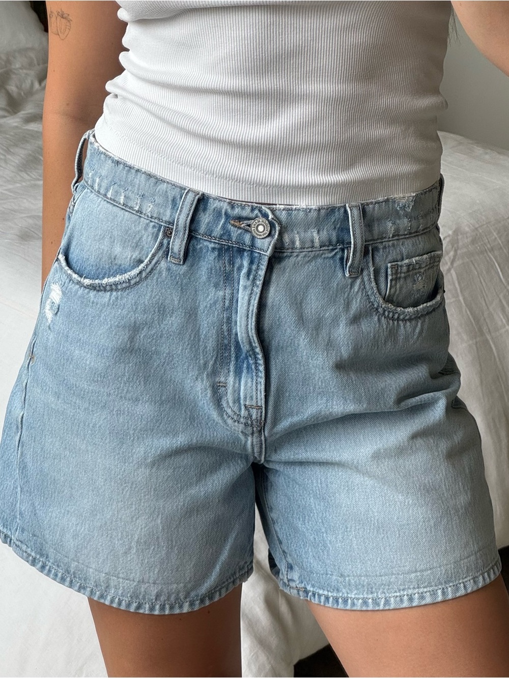Light Blue Denim Jean Shorts